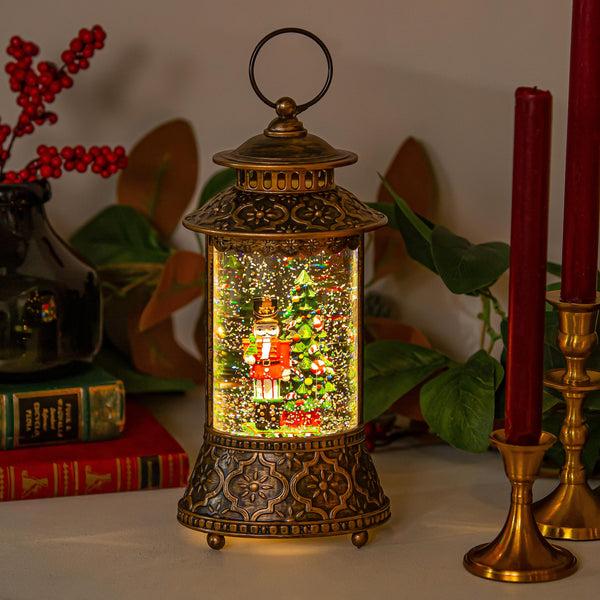 plow & hearth Twas The Night LED Table Decor Nutcracker Plastic Water Lantern 11"H