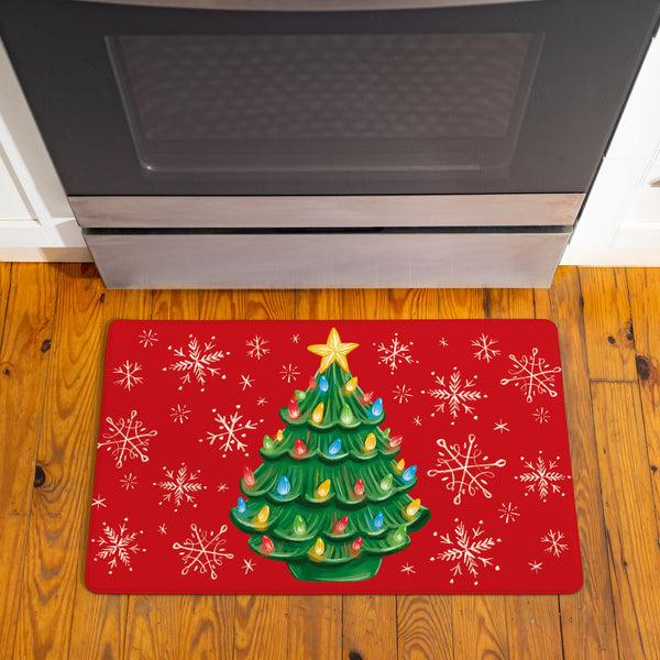 plow & hearth Twas The Night Nostalgia Christmas Tree Anti-Fatigue Mat 30"x18"