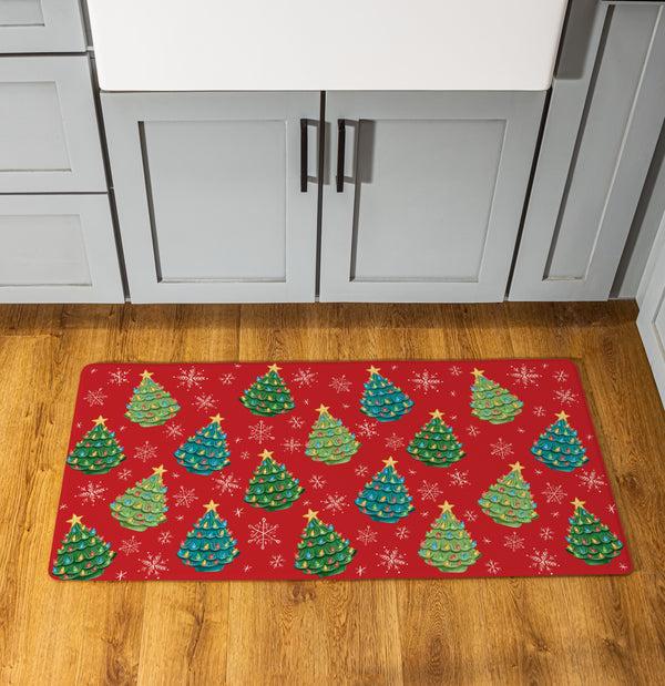 plow & hearth Twas The Night Nostalgia Christmas Tree Anti-Fatigue Mat 40"x20"