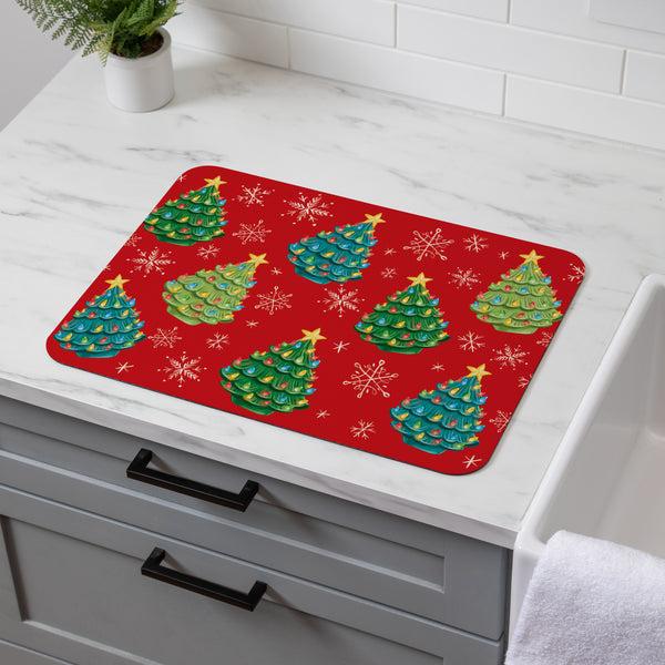 plow & hearth Twas The Night Nostalgia Christmas Tree Drying Mat 20"x15"