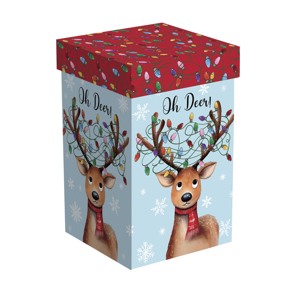 Plow & Hearth Twas The Night Travel Cup Ceramic Perfect Cup Reindeer 17oz Gift Box
