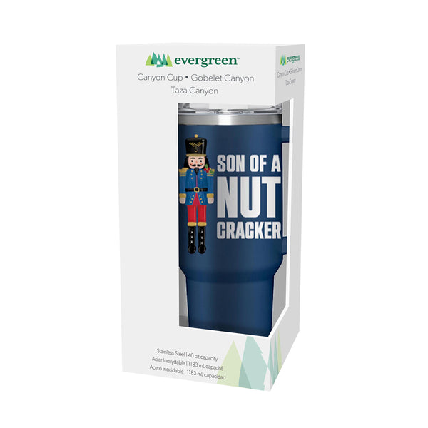 Plow & Hearth Twas The Night Tumbler Stainless-Steel Canyon Cup W/ Straw Son Of A Nutcracker 40oz Gift Box