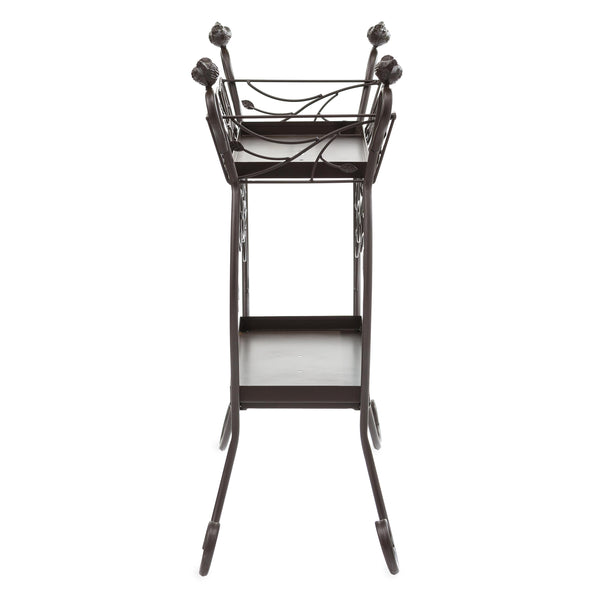 Plow & Hearth Two-Tiered Cast Iron Plant Stand With Birds