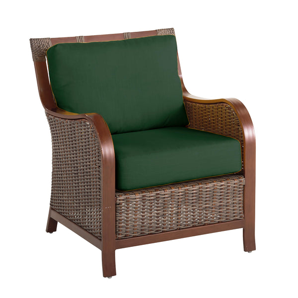 plow & hearth Urbanna Premium Wicker Chair with Luxury Cushions
