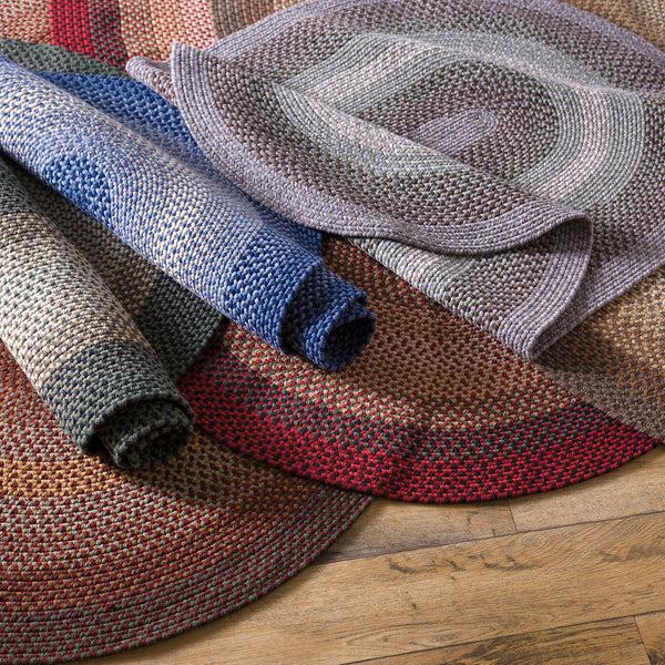 plow & hearth USA-Made Wool Braided Virginia Rug 4' x 6'