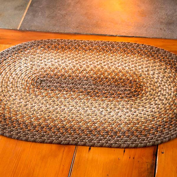 plow & hearth USA-Made Wool Braided Virginia Rug 8' x 11'