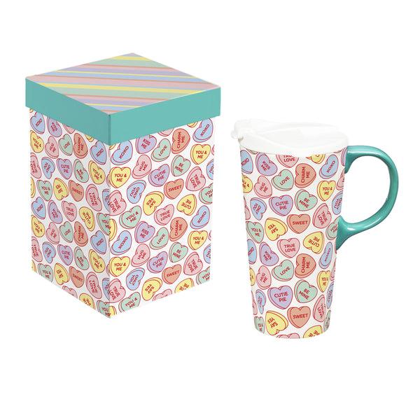 plow & hearth Valentine's Day Ceramic Perfect Cup Candies 17oz Gift Box