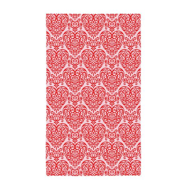 Plow & Hearth Valentine's Day Kitchen Towel Quick Dry Waffle Weave Double-Sided Filigree Hearts 30"L X 18"W