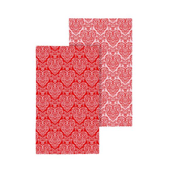 plow & hearth Valentine's Day Kitchen Towel Quick Dry Waffle Weave Double-Sided Filigree Hearts 30"L x 18"W