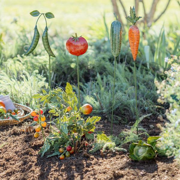 Plow & Hearth Vegetable Shaped Metal Plant Stakes Set Of 4