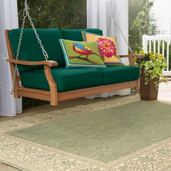Plow & Hearth Veranda Border Indoor/Outdoor Rug 7'6"x 10'9"