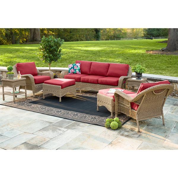 plow & hearth Veranda Border Indoor/Outdoor Rug 7'6"x 10'9"