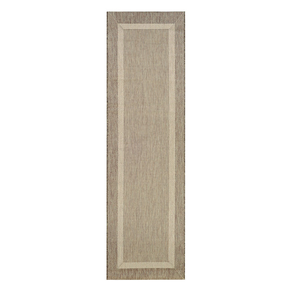 Plow & Hearth Veranda Framework Indoor/Outdoor Polypropylene Rug 2'3" X 11'9" Runner