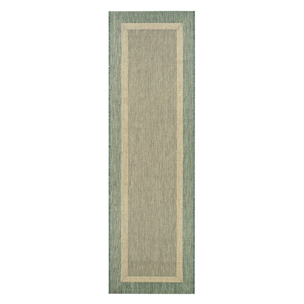 Plow & Hearth Veranda Framework Indoor/Outdoor Polypropylene Rug 2'3" X 11'9" Runner