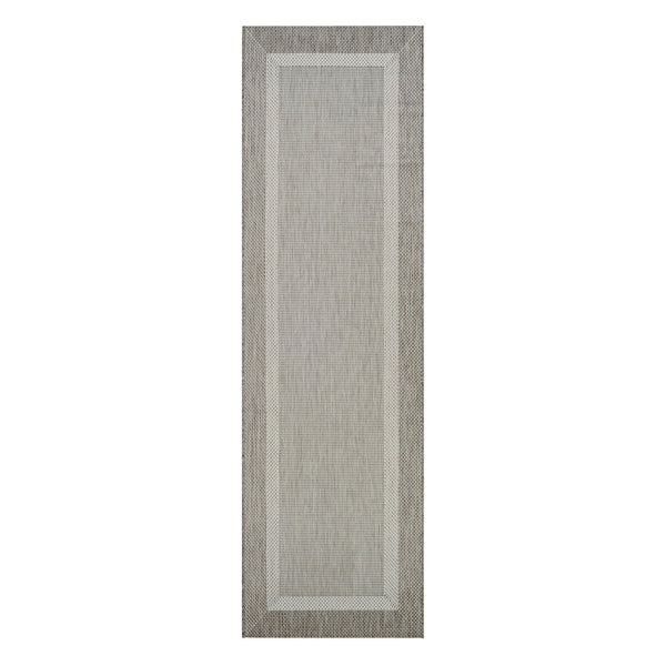 Plow & Hearth Veranda Framework Indoor/Outdoor Polypropylene Rug 2'3" X 11'9" Runner