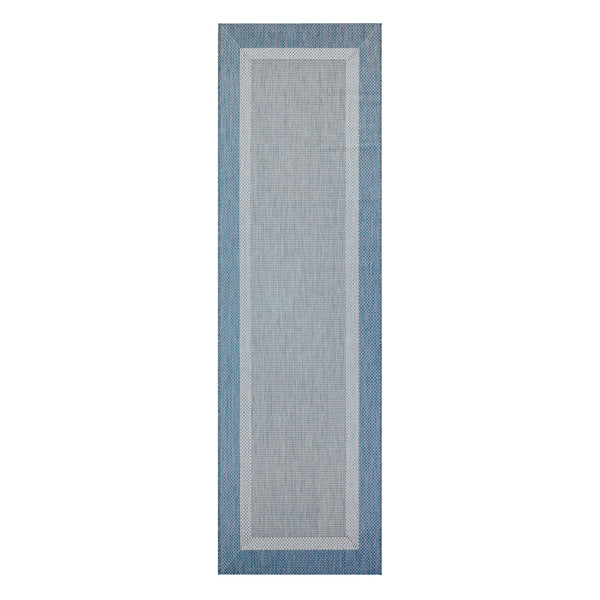 plow & hearth Veranda Framework Indoor/Outdoor Polypropylene Rug 2'3" x 11'9" Runner