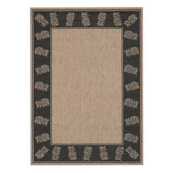 plow & hearth Veranda Pineapple Indoor/Outdoor Polypropylene Rug 3'9" x 5'5"
