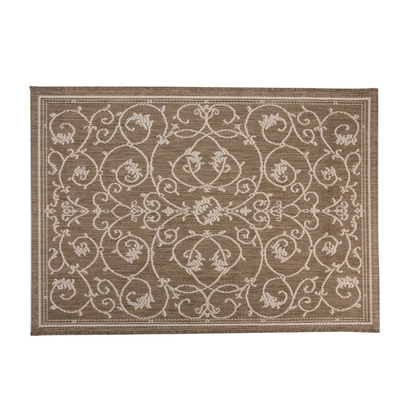 Plow & Hearth Veranda Scroll Indoor/Outdoor Rug 3'9"x 5'5"