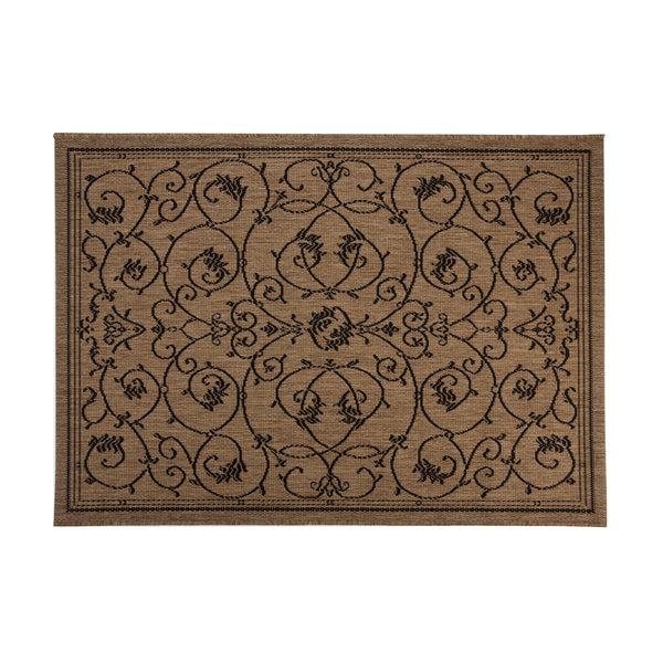 plow & hearth Veranda Scroll Indoor/Outdoor Rug 3'9"x 5'5"