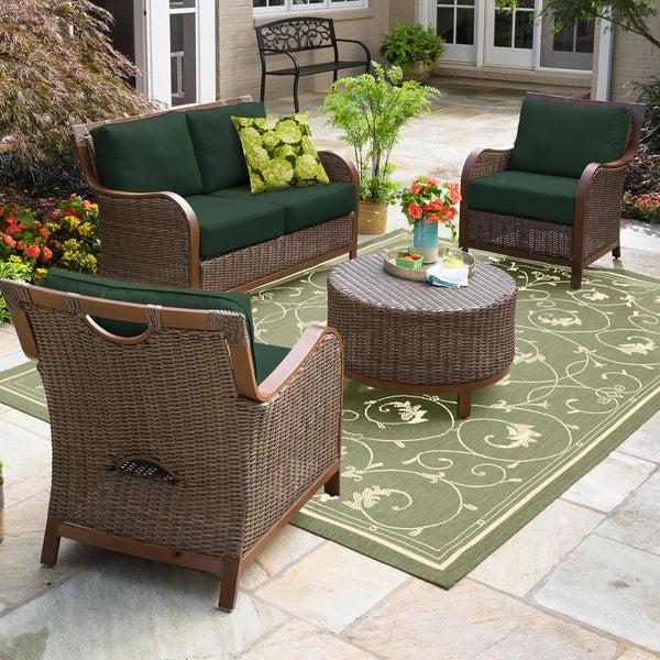 Plow & Hearth Veranda Scroll Indoor/Outdoor Rug 7'6"x 10'9"