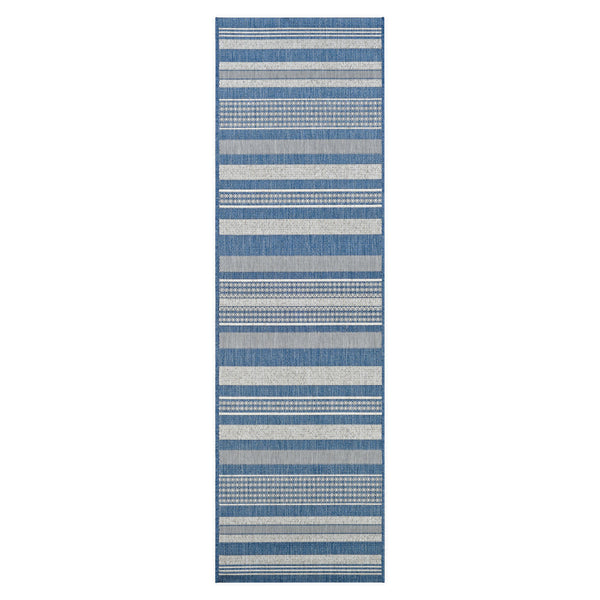 plow & hearth Veranda Striped Indoor/Outdoor Polypropylene Runner 2'3" x11'9"