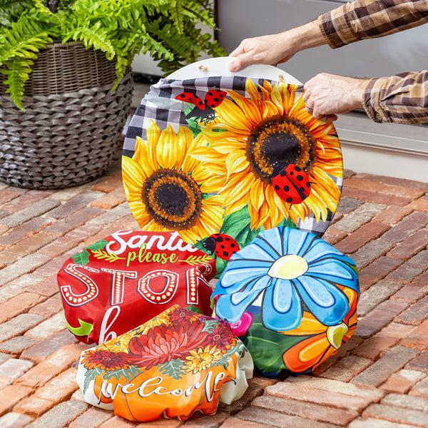 plow & hearth Vibrant Blooms and Holiday Cheer 4-Season Interchangeable Door Decor Set