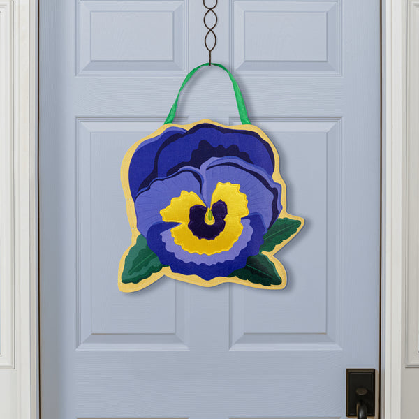 plow & hearth Vibrant Pansies & Dogwood Blossom Door Decor