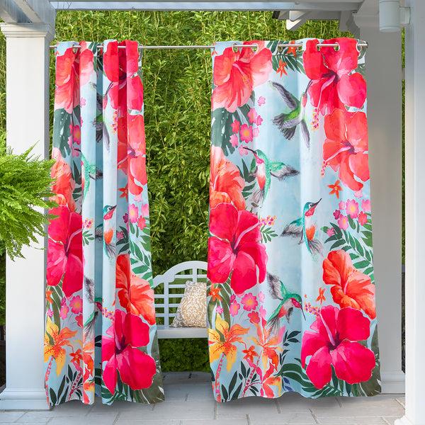 plow & hearth Vibrant Suede Outdoor Curtains Set of 2