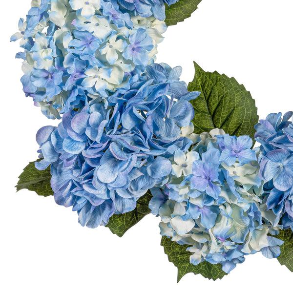 Plow & Hearth VivaStyle Artificials Artificial Blue & White Hydrangea Wreath 16"H