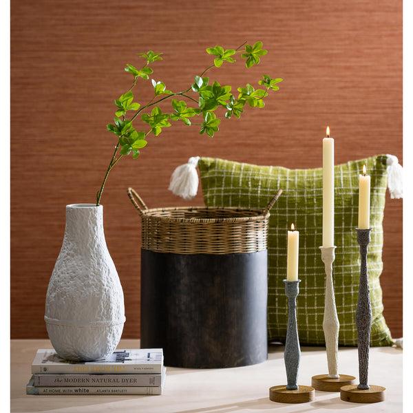 plow & hearth VivaStyle Basket Black Iron Basket with Rattan Stitch Top Nested Set of 2