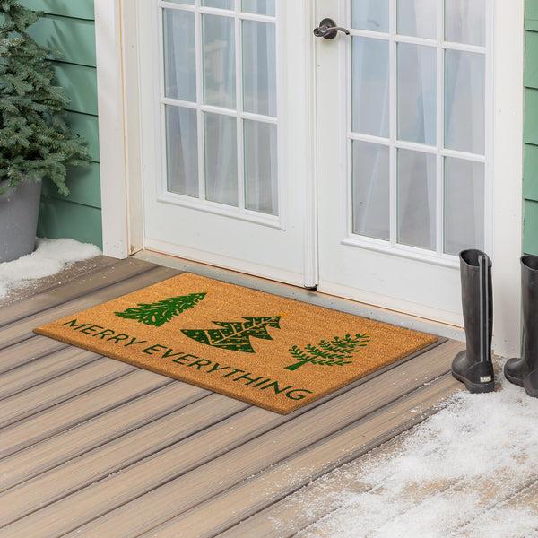 plow & hearth VivaStyle Coir Mat 24"x36" Festive Foliage