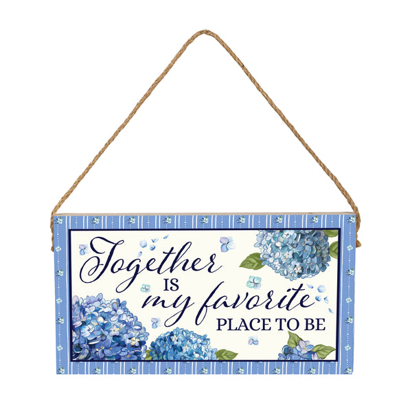 plow & hearth VivaStyle Garden Decor Hanging Sign Hydrangea Haven 11" L x 6" H