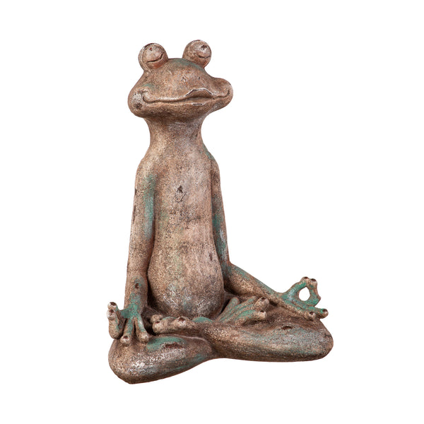 Plow & Hearth VivaStyle Garden Statue Resin Yoga Frog Statue 13"H