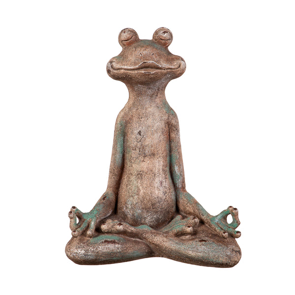 Plow & Hearth VivaStyle Garden Statue Resin Yoga Frog Statue 13"H