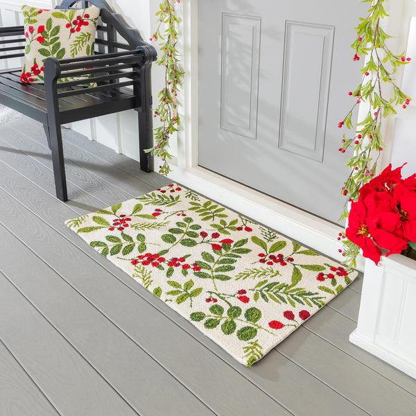 plow & hearth VivaStyle Hooked Rug 24" X 42" Festive Foliage
