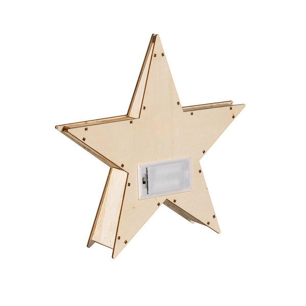 Plow & Hearth VivaStyle LED Table Decor LED Wood Table Decor Star 10.4"H