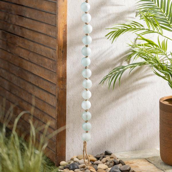Plow & Hearth VivaStyle Outdoor Hanging Décor Glass Frosted Decorative Balls 72" H