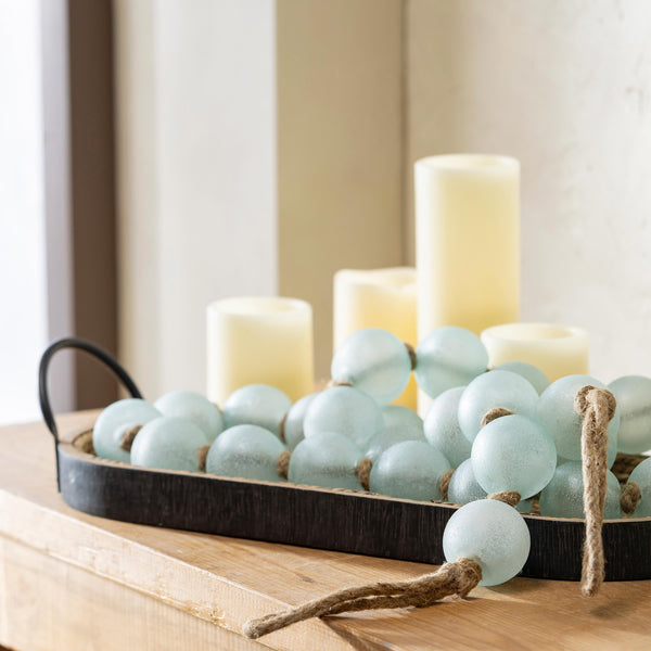 Plow & Hearth VivaStyle Outdoor Hanging Décor Glass Frosted Decorative Balls 72" H