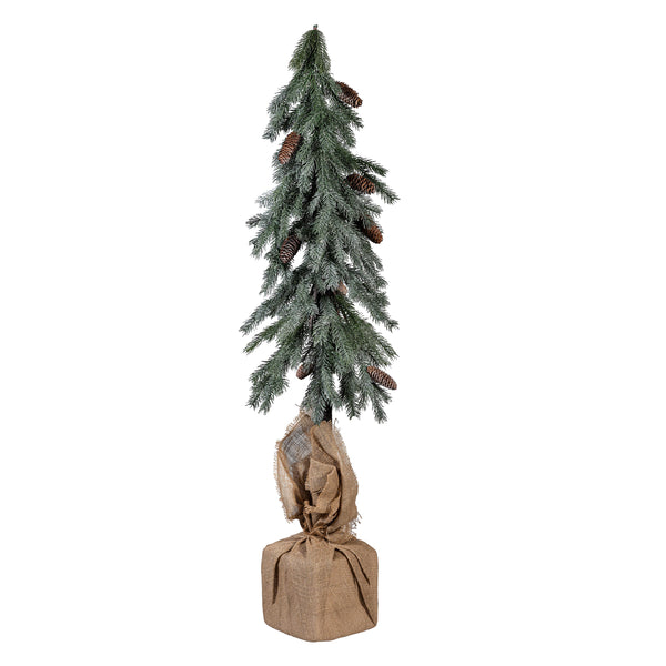 Plow & Hearth VivaStyle Playful Poinsettia Tree Indoor/Outdoor Artificial Pine Tree In Burlap Sack Set Of 2