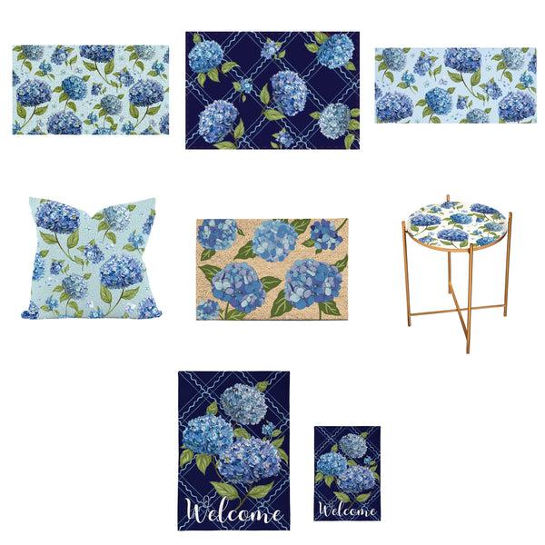 Plow & Hearth VivaStyle Washable Mat 24"Lx36"H Hydrangea Haven