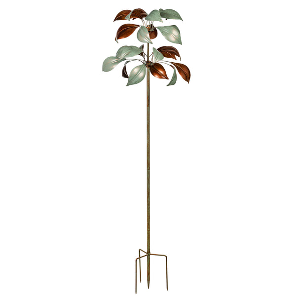 Plow & Hearth VivaStyle Wind Spinner Verdigris & Copper Leaf 96"H