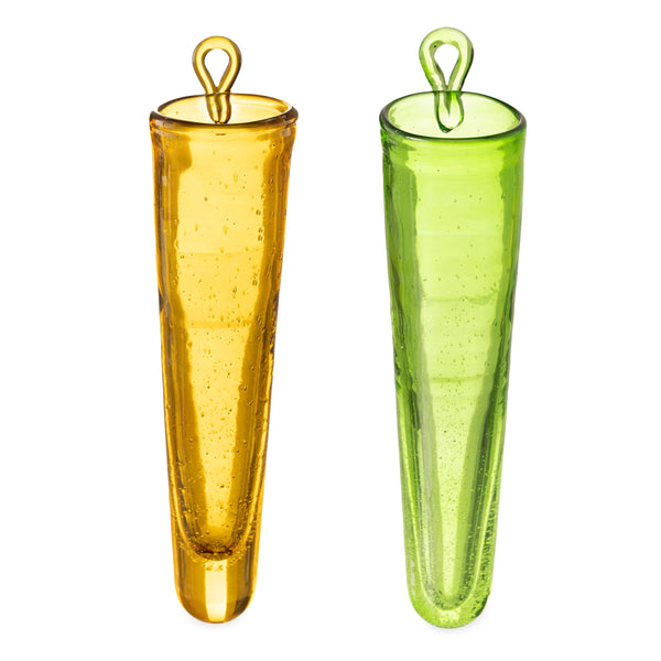Plow & Hearth Wall Mount Cylinder Glass Decorative Vases Set Of 2
