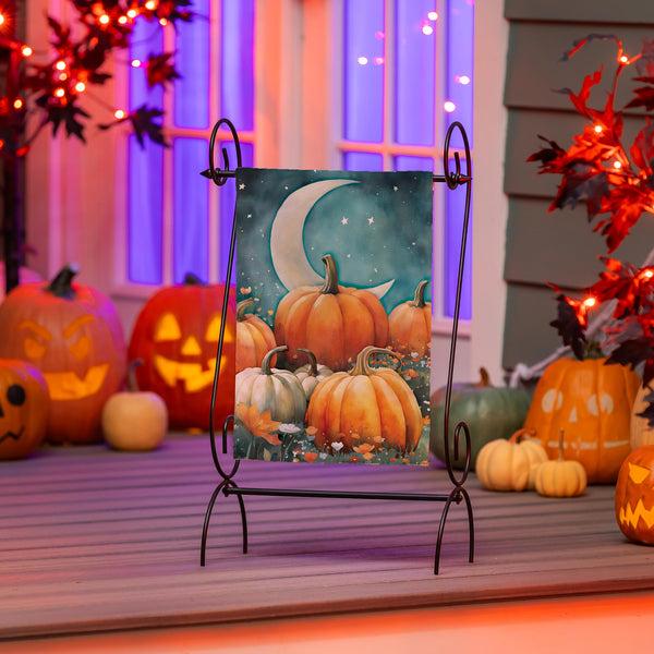 Plow & Hearth Watercolor Pumpkin Patch Suede Garden Flag
