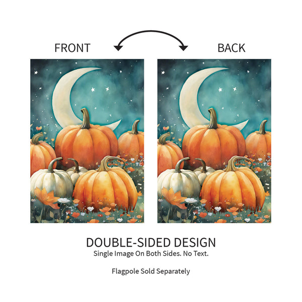 Plow & Hearth Watercolor Pumpkin Patch Suede Garden Flag