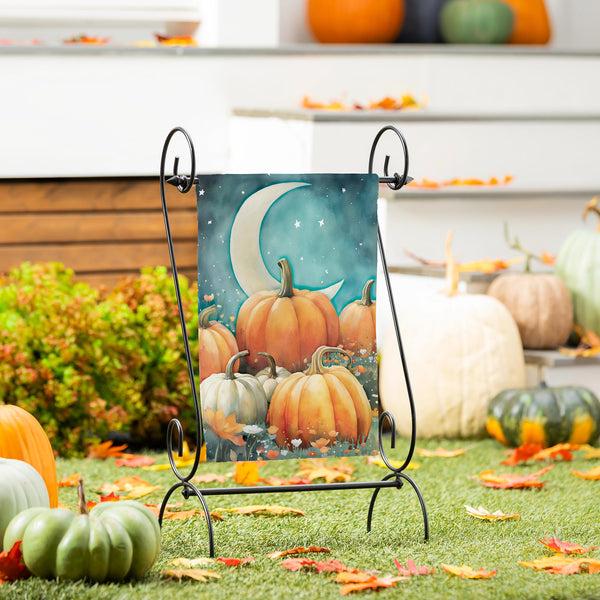 plow & hearth Watercolor Pumpkin Patch Suede Garden Flag
