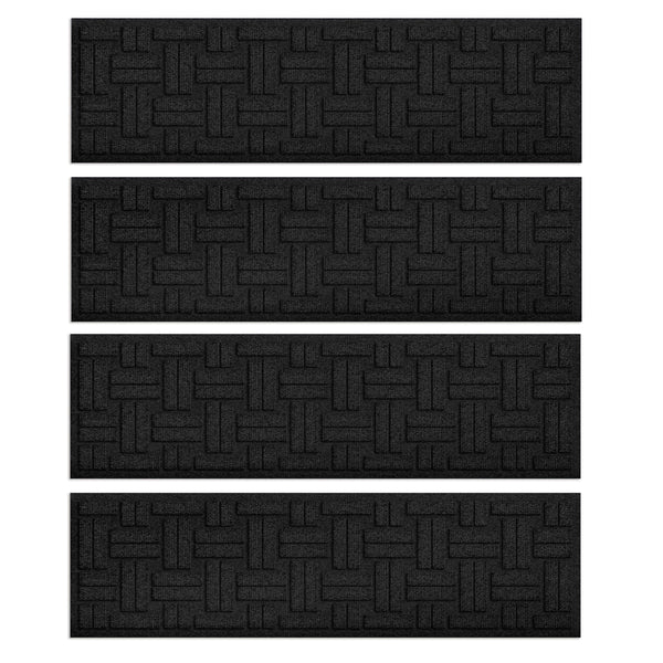 Plow & Hearth Waterhog Basket Weave Stair Tread Mats Set Of 4