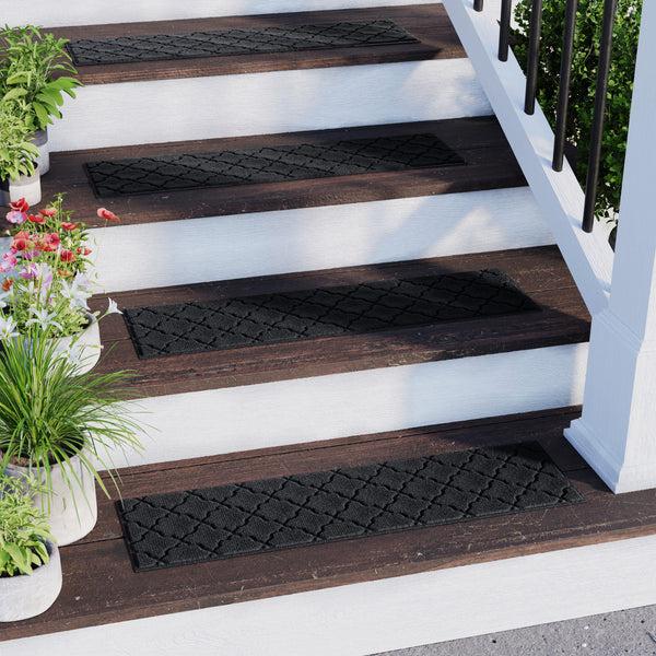 Plow & Hearth WaterHog Cordova 8.5"x30" Indoor Outdoor Stair Treads Set Of 4