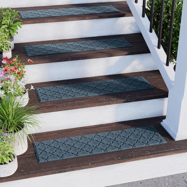 plow & hearth WaterHog Cordova 8.5"x30" Indoor Outdoor Stair Treads Set of 4