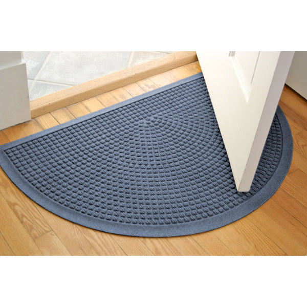 Plow & Hearth Waterhog Indoor/Outdoor Cubes Half-Round Doormat 24" X 39"