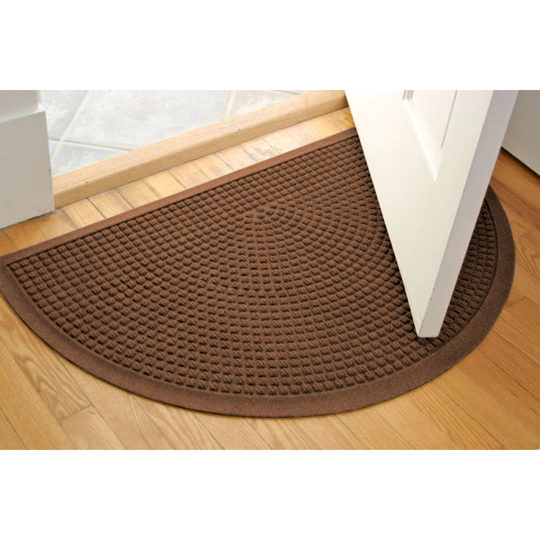 Plow & Hearth Waterhog Indoor/Outdoor Cubes Half-Round Doormat 24" X 39"